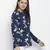 Denver blue butterfly print women top
