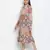 Feminine A- symertrical print button dowmn women dress