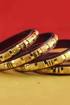 Rajasthani gokharoo,kara churi meenakari,moti,cz,stone,bangles size-2.4,2.6,2.8