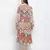 Feminine A- symertrical print button dowmn women dress