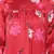 Carmine red floral satin print women nightwear dress