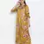 Mustard floral satin print women nightwear dress