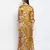 Mustard floral satin print women nightwear dress
