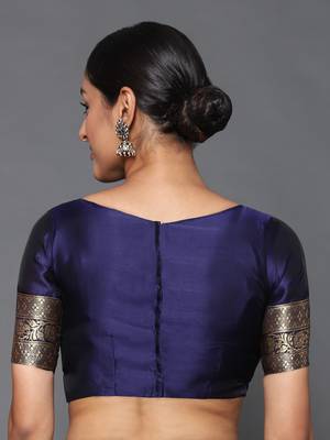 Glemora  Nevy Blue Beautiful Ethnic Wear Silk Blend  Traditional Saree 5
