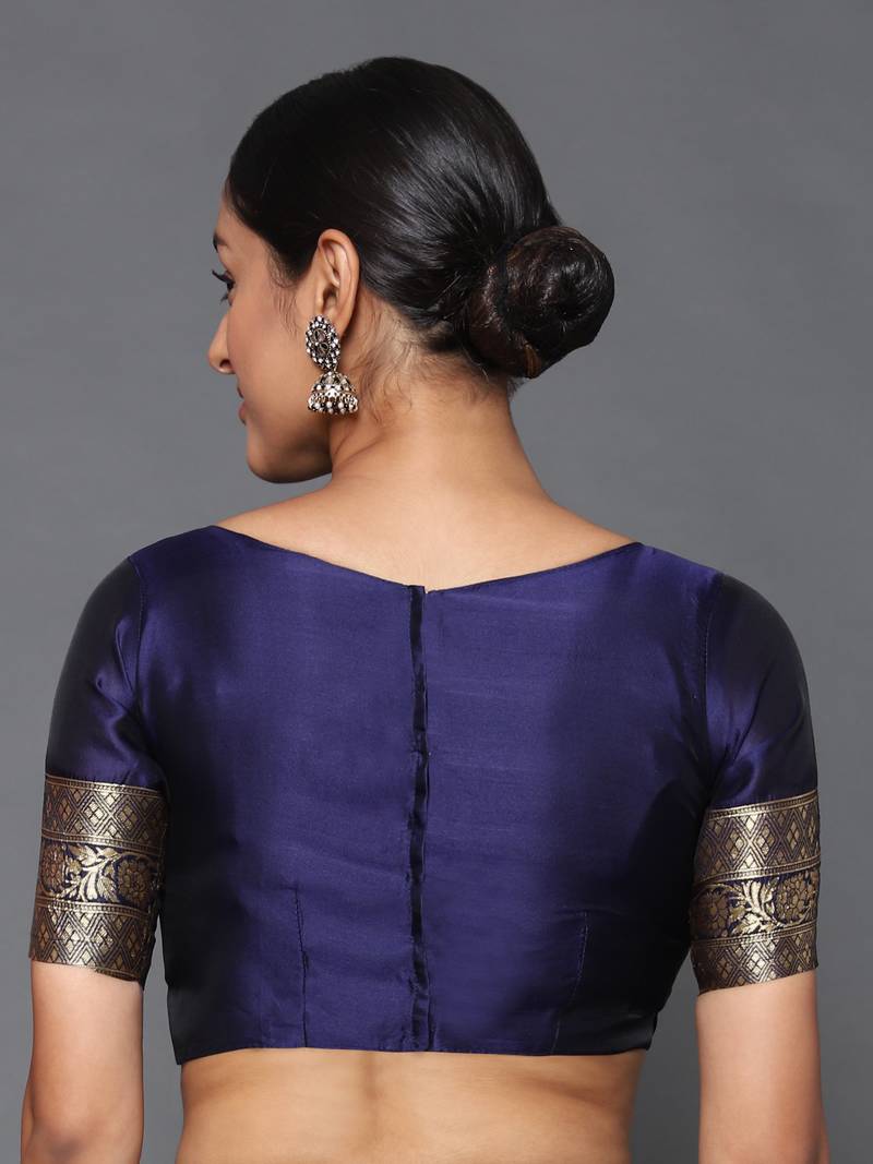 Glemora  Nevy Blue Beautiful Ethnic Wear Silk Blend  Traditional Saree