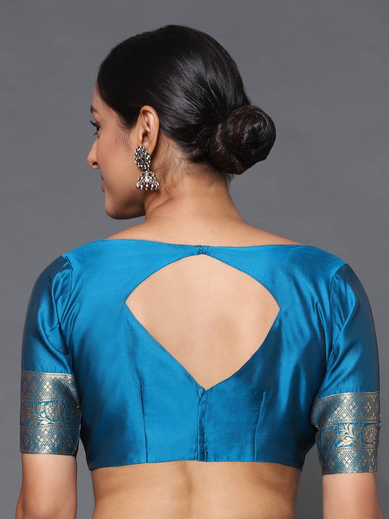 Glemora Green Beautiful Ethnic Wear Silk Blend  Traditional Saree