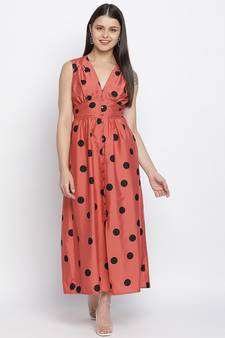 Smasher rusty polka dot women dress