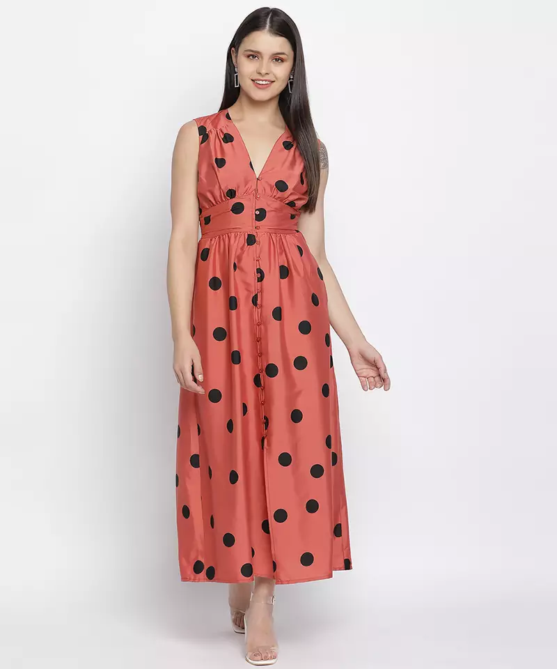 Smasher rusty polka dot women dress