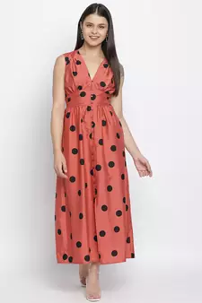 Smasher rusty polka dot women dress