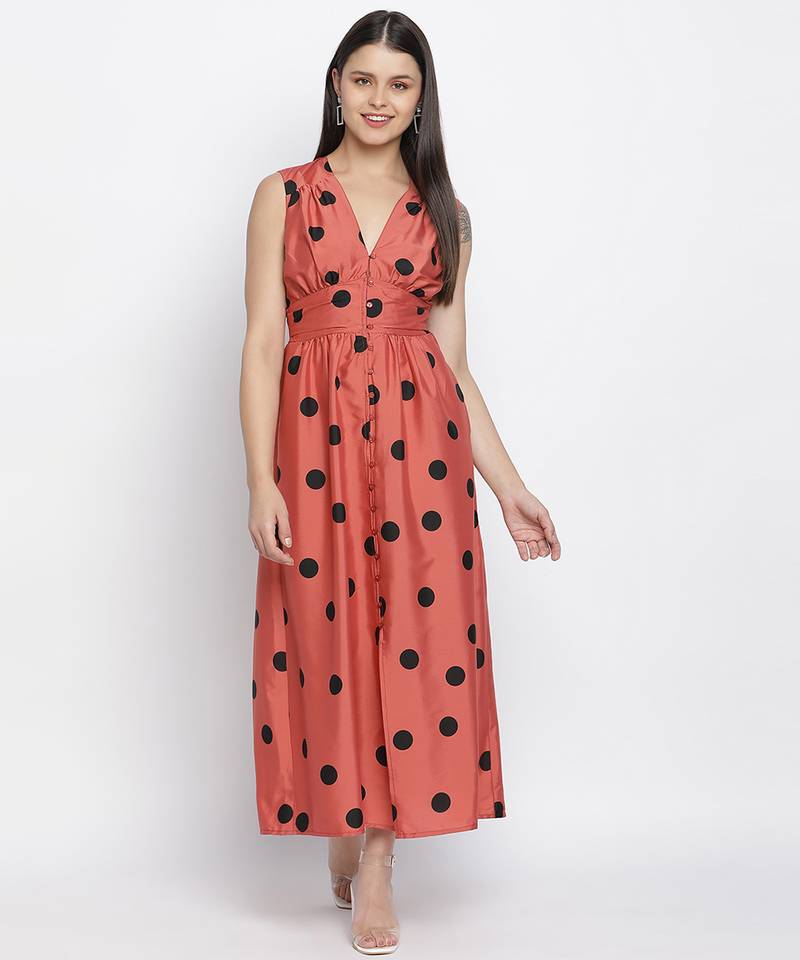 Smasher rusty polka dot women dress