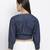 Jack denim tie- knot women crop top