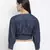 Jack denim tie- knot women crop top