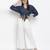 Jack denim tie- knot women crop top