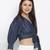 Jack denim tie- knot women crop top