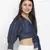 Jack denim tie- knot women crop top