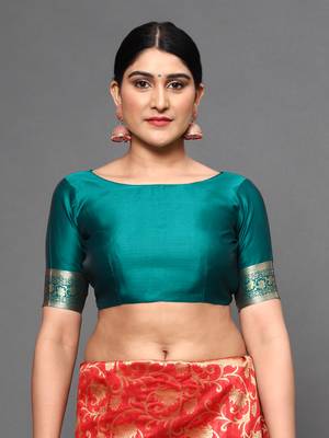 Glemora Green Fancy Ethnic Wear Silk Blend  Traditional Saree 4