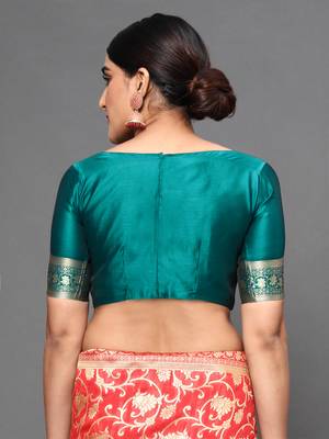Glemora Green Fancy Ethnic Wear Silk Blend  Traditional Saree 5