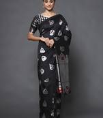 Glemora Black Designer Ethnic Wear Silk Blend  Traditional Saree