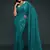 Teal Blue Thread And Multiple Sequins Embroidered Georgette Saree