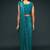 Teal embroidered georgette saree with blouse
