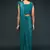 Teal embroidered georgette saree with blouse