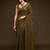 Olive embroidered georgette saree with blouse