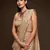 Beige embroidered georgette saree with blouse
