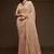 Beige embroidered georgette saree with blouse