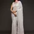 Off white embroidered georgette saree with blouse