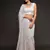 Off white embroidered georgette saree with blouse