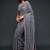 Grey embroidered georgette saree with blouse
