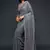 Grey embroidered georgette saree with blouse