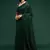 Dark green embroidered georgette saree with blouse