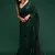 Dark green embroidered georgette saree with blouse