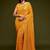 Yellow embroidered georgette saree with blouse