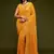Yellow embroidered georgette saree with blouse