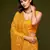 Yellow embroidered georgette saree with blouse