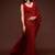 Red embroidered georgette saree with blouse