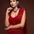 Red embroidered georgette saree with blouse