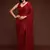Red embroidered georgette saree with blouse