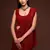 Red embroidered georgette saree with blouse