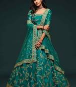 Elegance Green Dori And Sequins Embroidered Bridal Designer Lehenga Choli Set