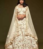 Elegance Off White Dori And Sequins Embroidered Bridal Designer Lehenga Choli Set