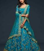 Sky Blue Art Silk Dori and Sequin Work Lehenga Choli