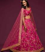 Elegance Pink Dori And Sequins Embroidered Bridal Designer Lehenga Choli Set