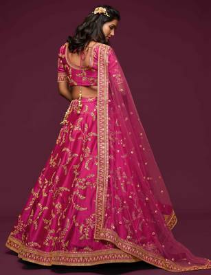 Elegance Pink Dori And Sequins Embroidered Bridal Designer Lehenga Choli Set 2