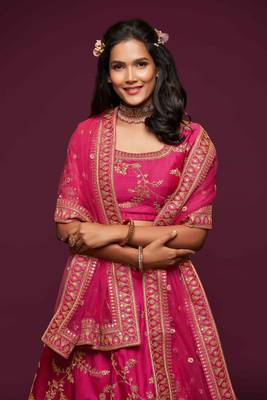 Elegance Pink Dori And Sequins Embroidered Bridal Designer Lehenga Choli Set 3