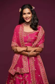 Elegance Pink Dori And Sequins Embroidered Bridal Designer Lehenga Choli Set