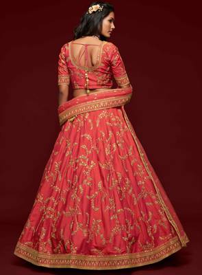 Elegance Crimson Dori And Sequins Embroidered Bridal Designer Lehenga Choli Set 2