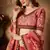 Maroon embroidered organza semi stitched lehenga